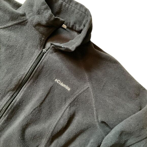 Columbia Black Full-Zip Fleece Jacket Size XL**NOTE Zipper defect - Picture 2 of 13